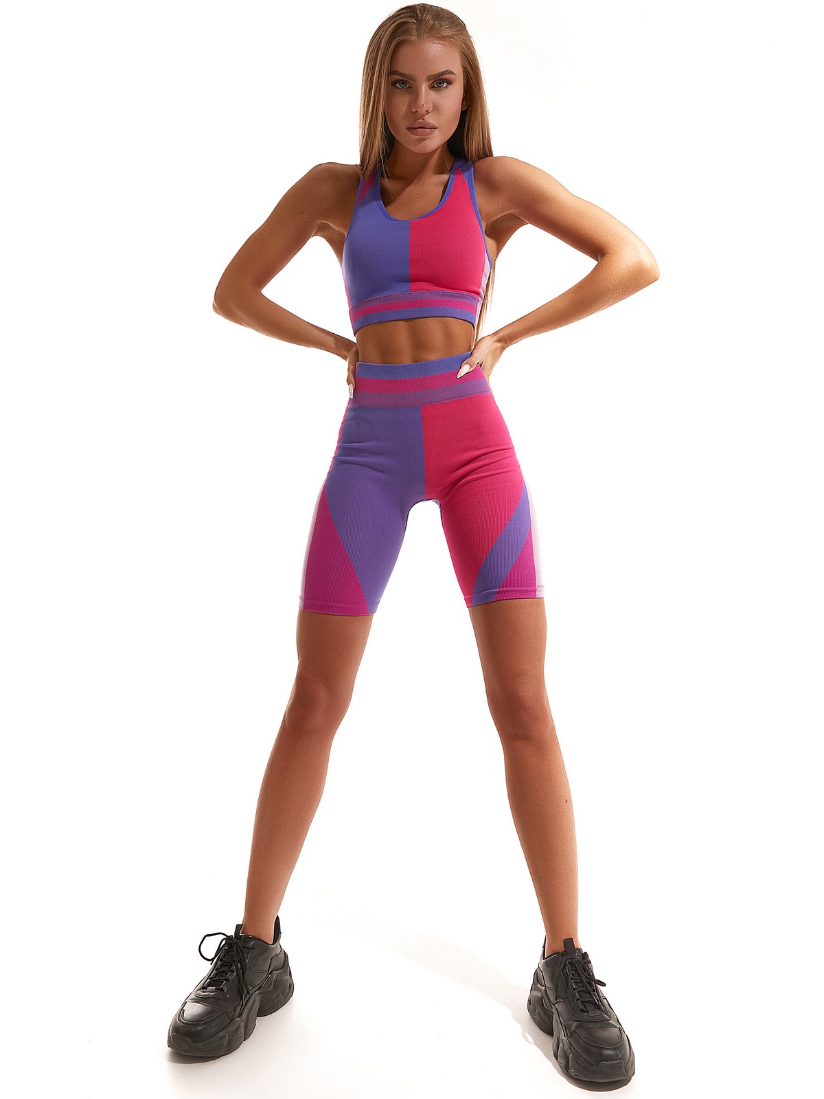 Шорты SM Shorts Geometric Pink & Blue для спорта и фитнеса – фото №  8