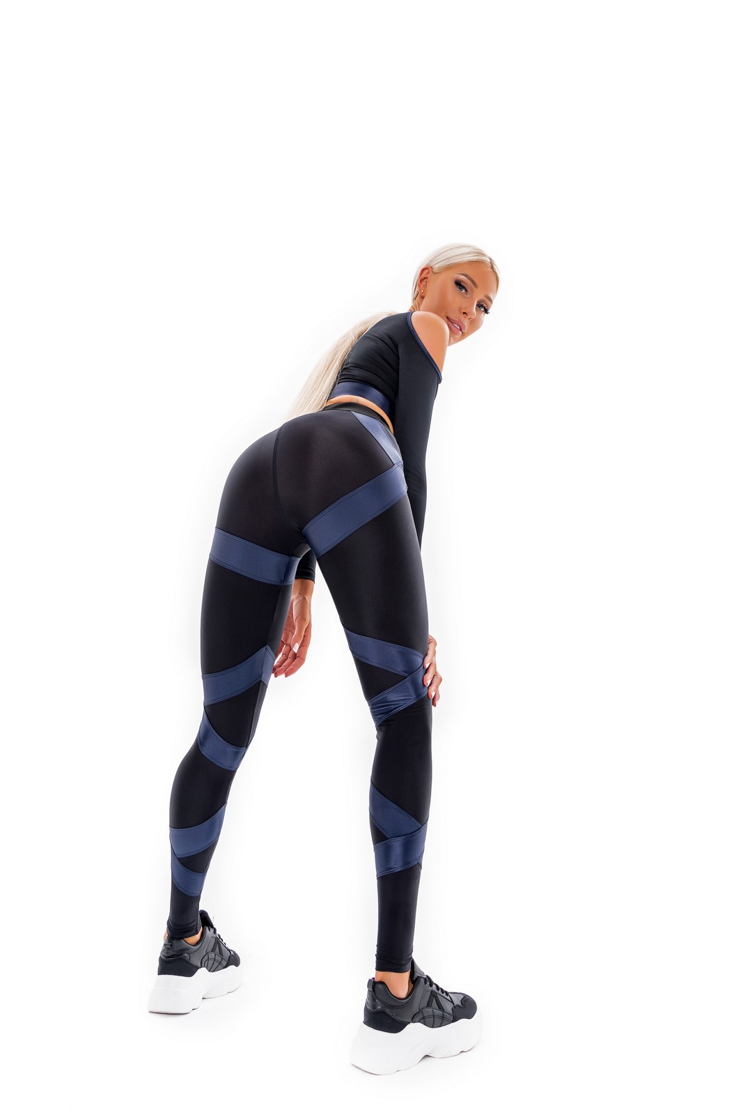 Лосины Leg Fabulous Skin Black & Dark Blue для спорта и фитнеса – фото №  1