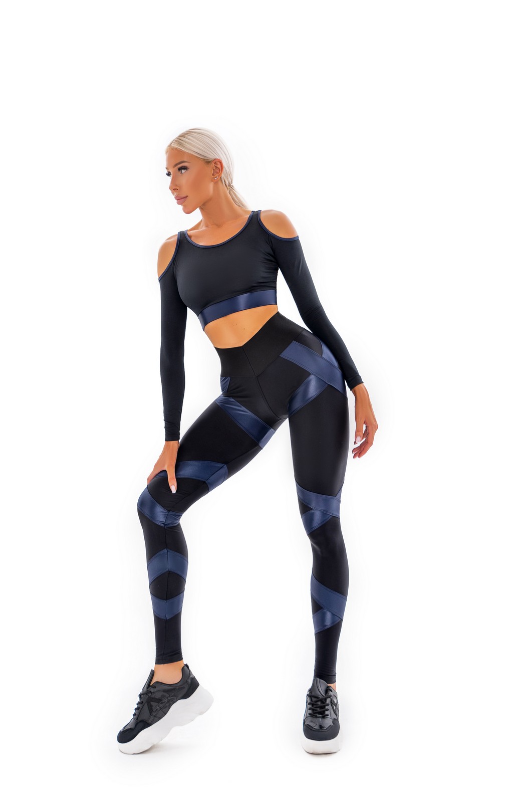Лосины Leg Fabulous Skin Black & Dark Blue для спорта и фитнеса – фото №  3