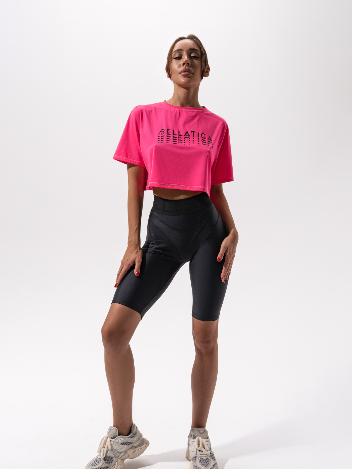 Топ T-Shirt Middle Logo Fluo Pink для спорта и фитнеса – фото №  4