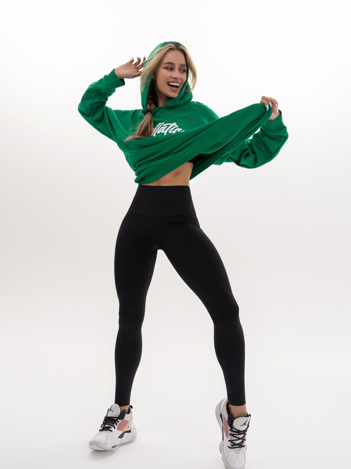 Hoodie Cheerleader Green для спорта и фитнеса – фото №  11